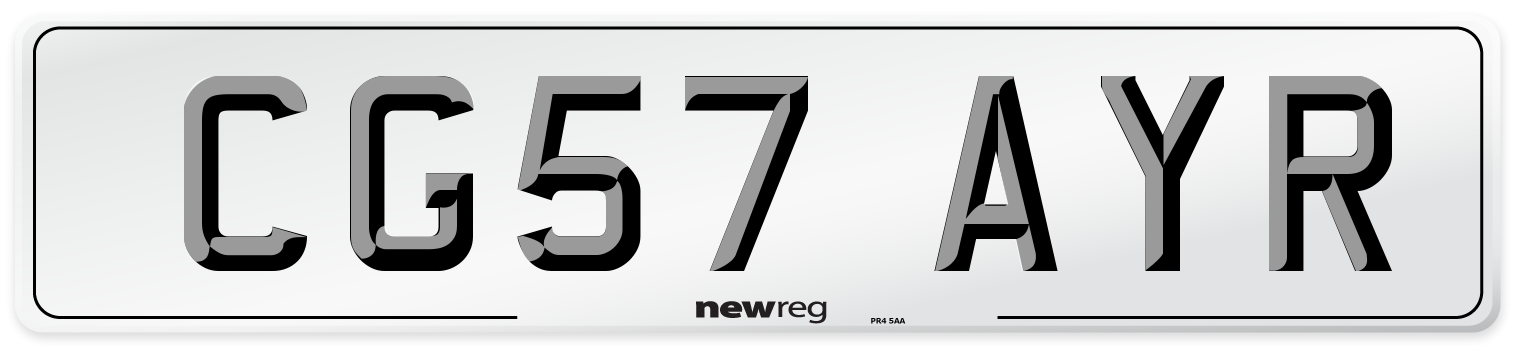 CG57 AYR Number Plate from New Reg